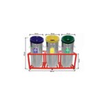 Geri Dönüşüm Seti Paslanmaz Kafesli 3’lü (1811)