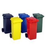 Tekerlekli Renkli Çöp Konteynerı 120 lt (Sarı – Siyah – Kırmızı – Mavi)